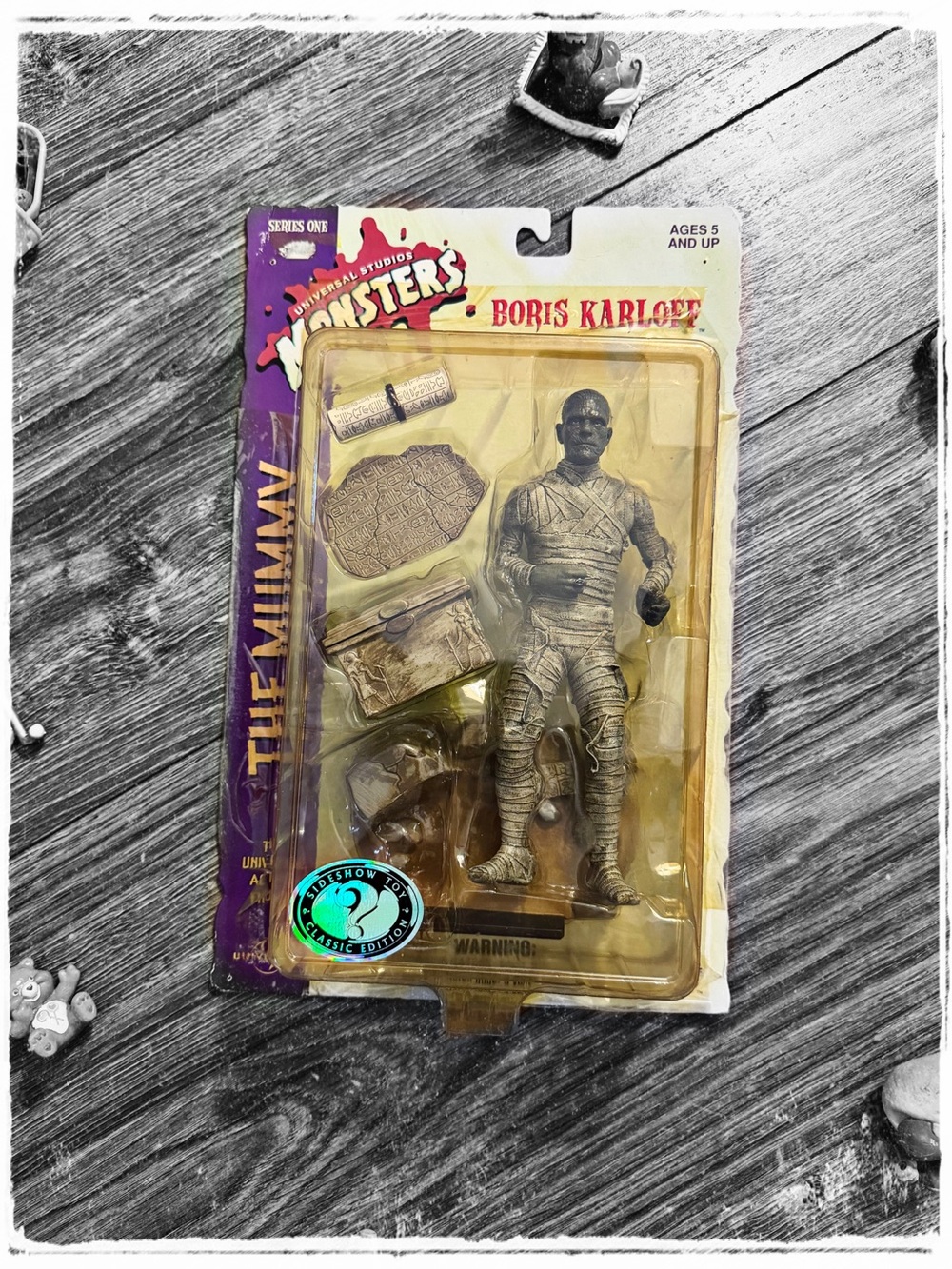 Boris Karloff The Mummy Action Figure - Purple & Yellow Packaging